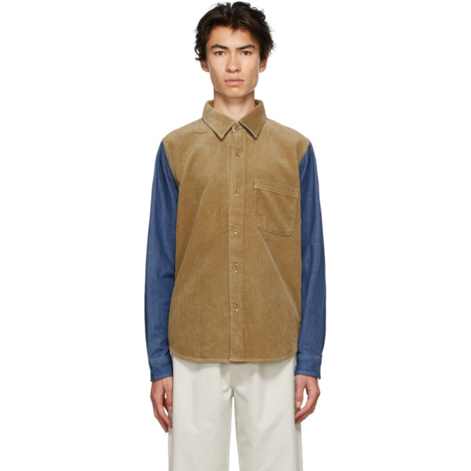 Photo: Stussy Khaki Cord Denim Mix Shirt