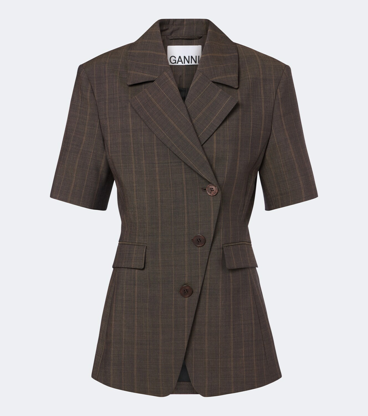 Ganni Striped wool blazer