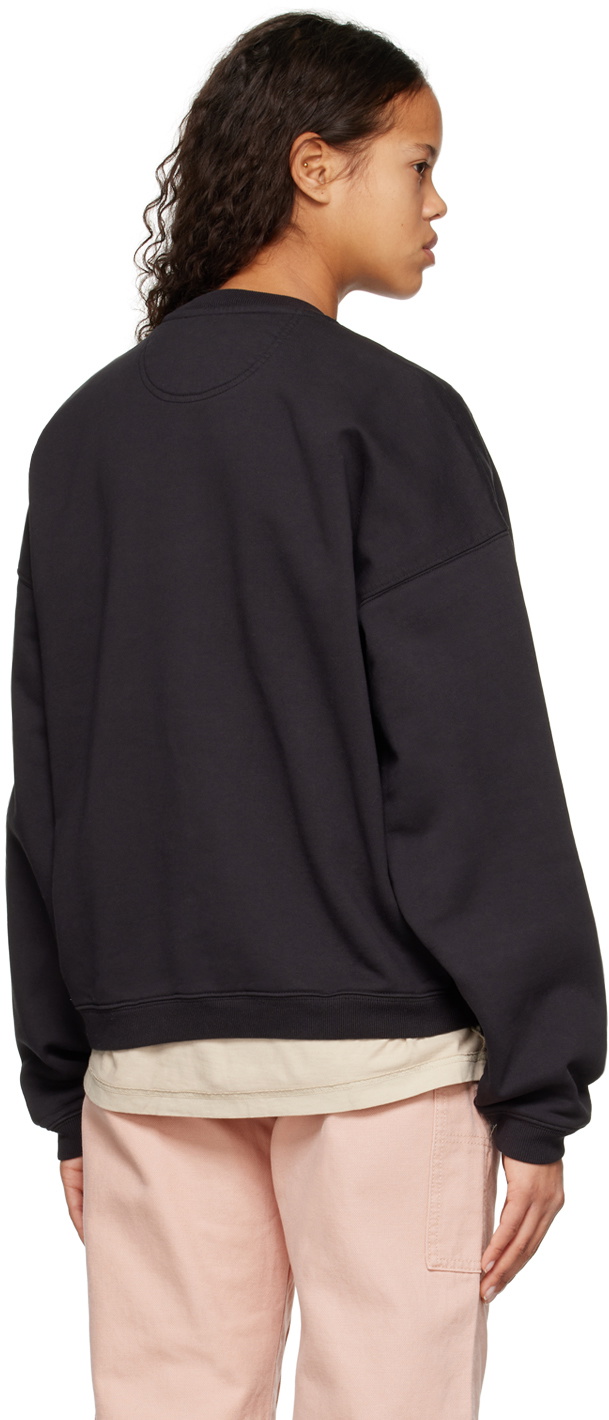 Stüssy Black Relaxed Oversized Sweatshirt