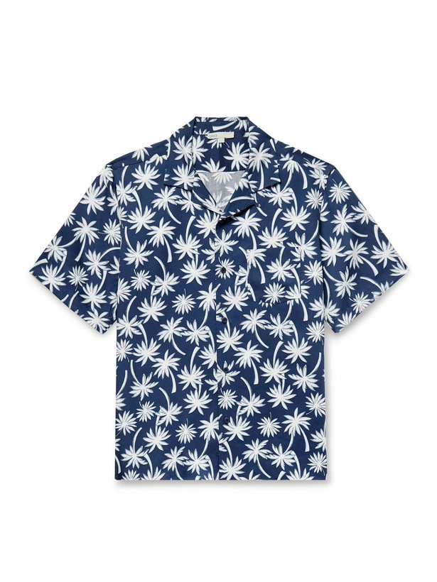 Photo: Onia - Vacation Convertible-Collar Printed TENCEL™ Lyocell Shirt - Blue