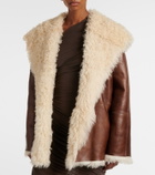 Magda Butrym Shearling-trimmed leather jacket