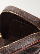 SAINT LAURENT - Leather-Trimmed Monogrammed Coated-Canvas Messenger Bag