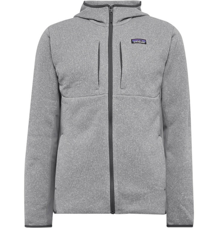 Photo: Patagonia - Better Sweater Slim-Fit Panelled Fleece-Back Knitted Zip-Up Hoodie - Gray
