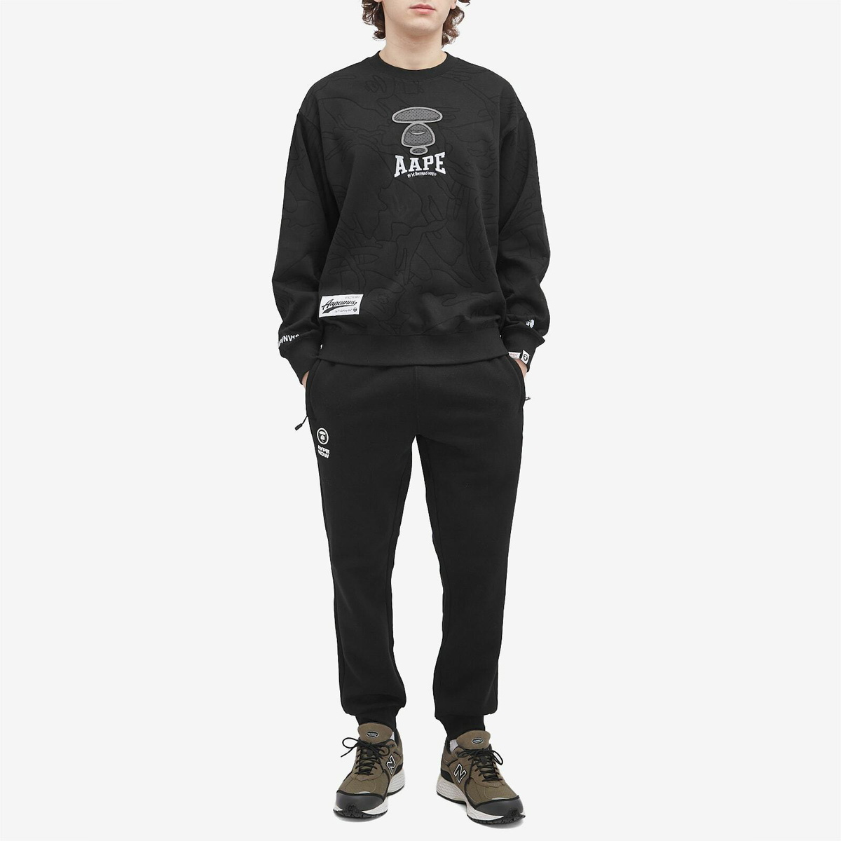 Men's AAPE Camo Ice Hockey Sweatshirt in Black