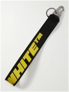 Off-White - Leather-Trimmed Logo-Jacquard Webbing Key Fob