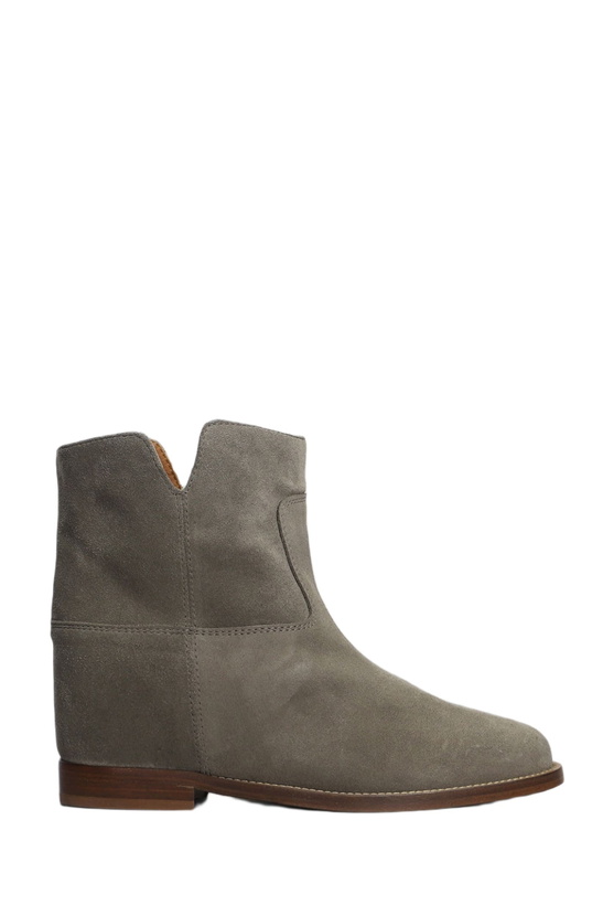Photo: Via Roma 15 Ankle Boots Inside Wedge In Grey Suede