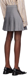 lesugiatelier Gray Pleated Midi Skirt