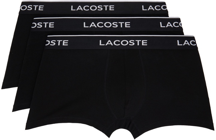 Photo: Lacoste Three-Pack Black Casual Boxers