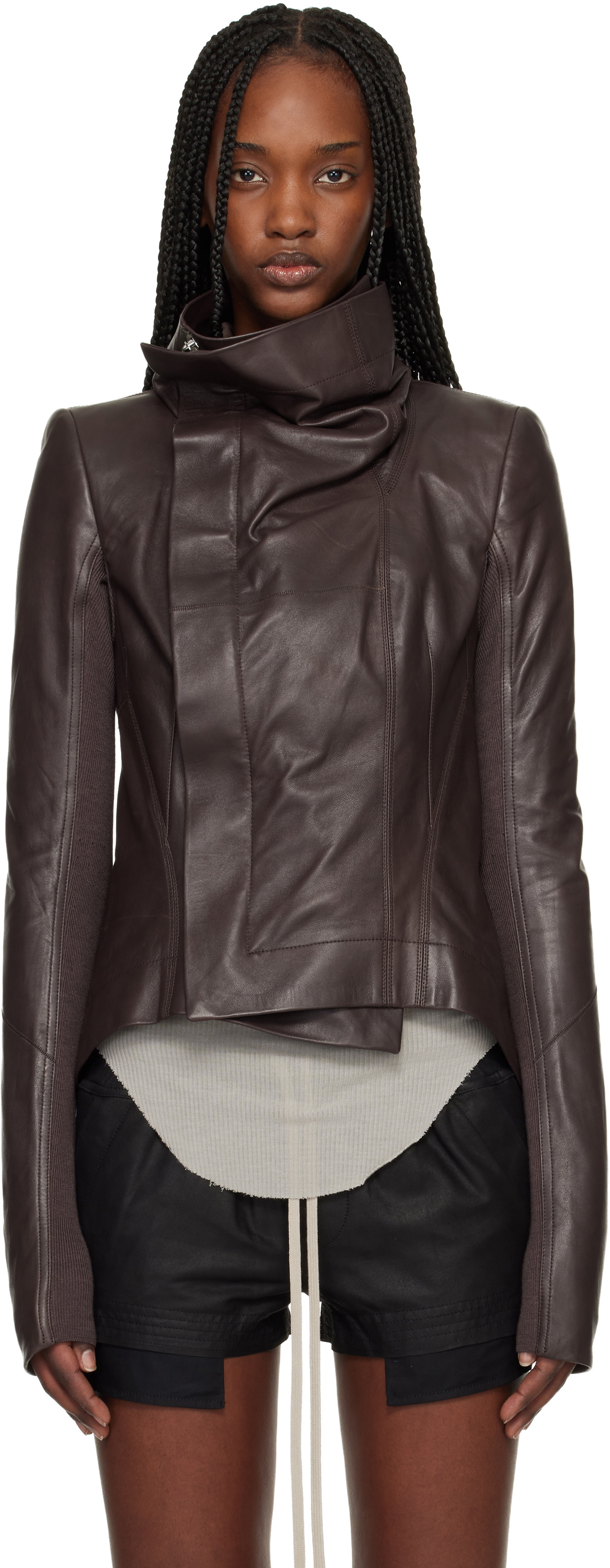 Rick Owens Black Alice Strobe Leather Jacket Rick Owens