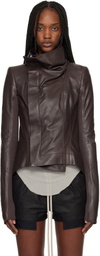 Rick Owens Brown Temple Naska Leather Jacket