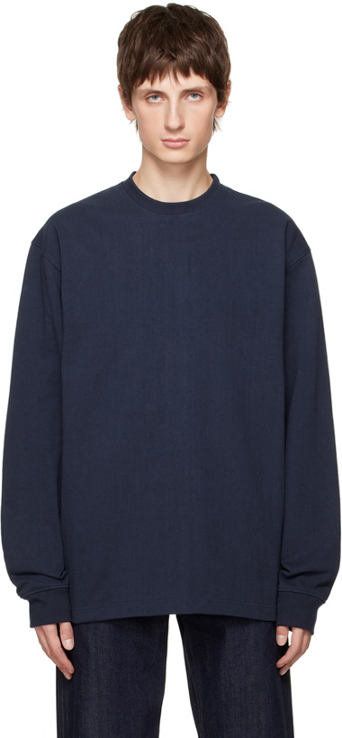 Photo: The Row Navy Kirk Long Sleeve T-Shirt