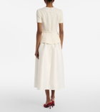 Self-Portrait Paneled bouclé and taffeta midi dress