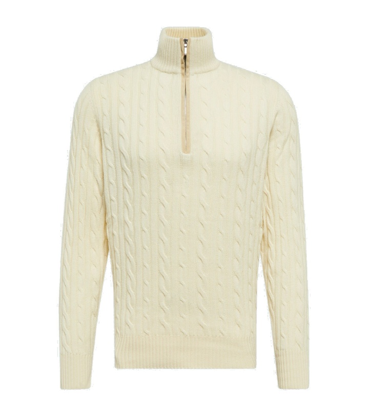 Photo: Loro Piana - Treccia half-zip cashmere sweater