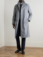 Dunhill - Belted Houndstooth Cashmere Coat - Blue