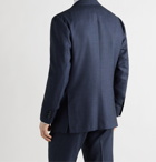 Kiton - Unstructured Micro-Checked Cashmere and Silk-Blend Suit Jacket - Blue