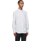 Thom Browne Grey and White Poplin Stripe Shirt
