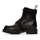 Valentino Black Valentino Garavani Leather VLTN Combat Boots