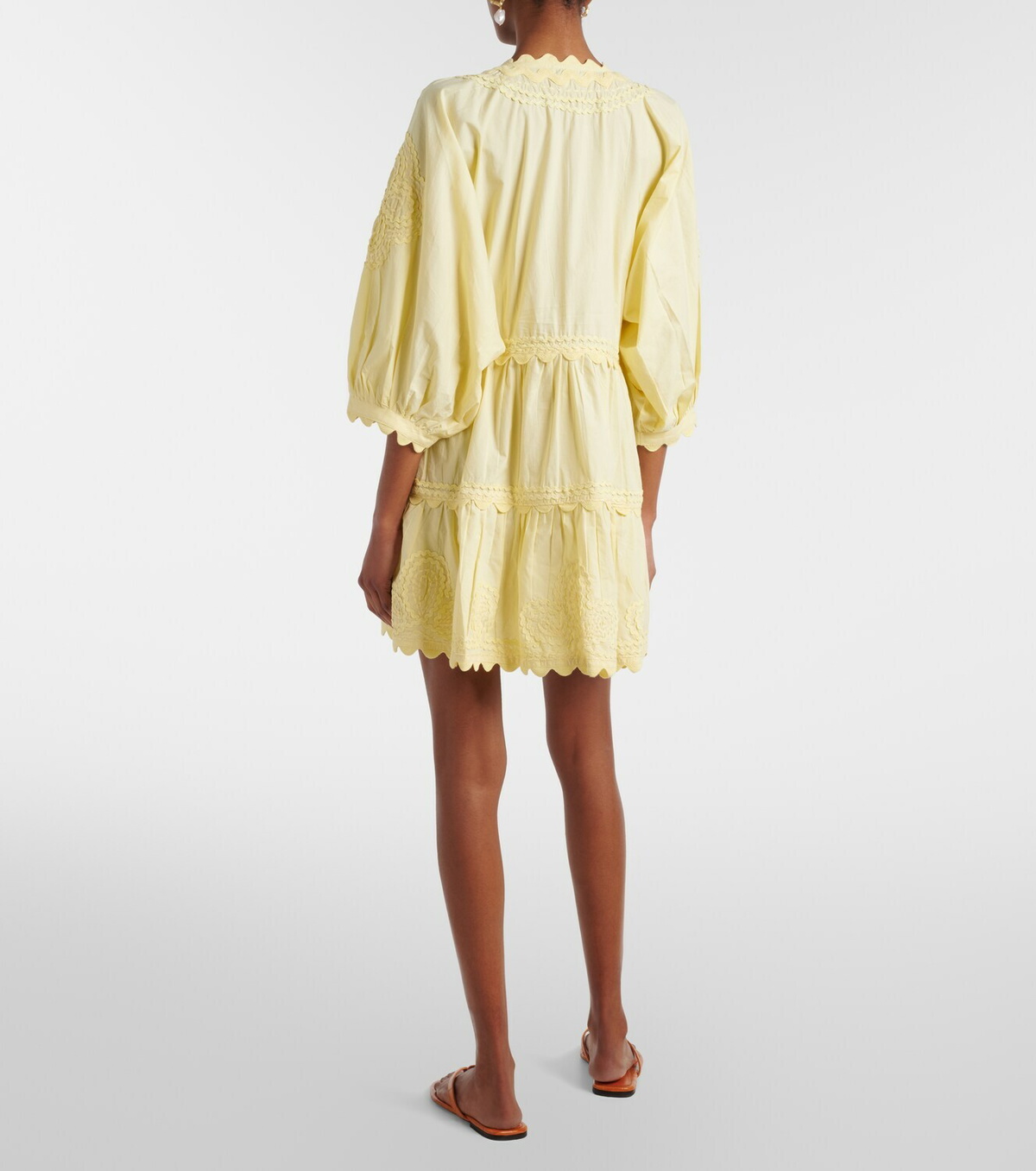 Juliet Dunn Embroidered cotton minidress
