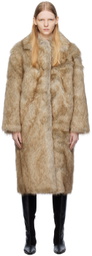 TOTEME Beige Vented Faux-Fur Coat