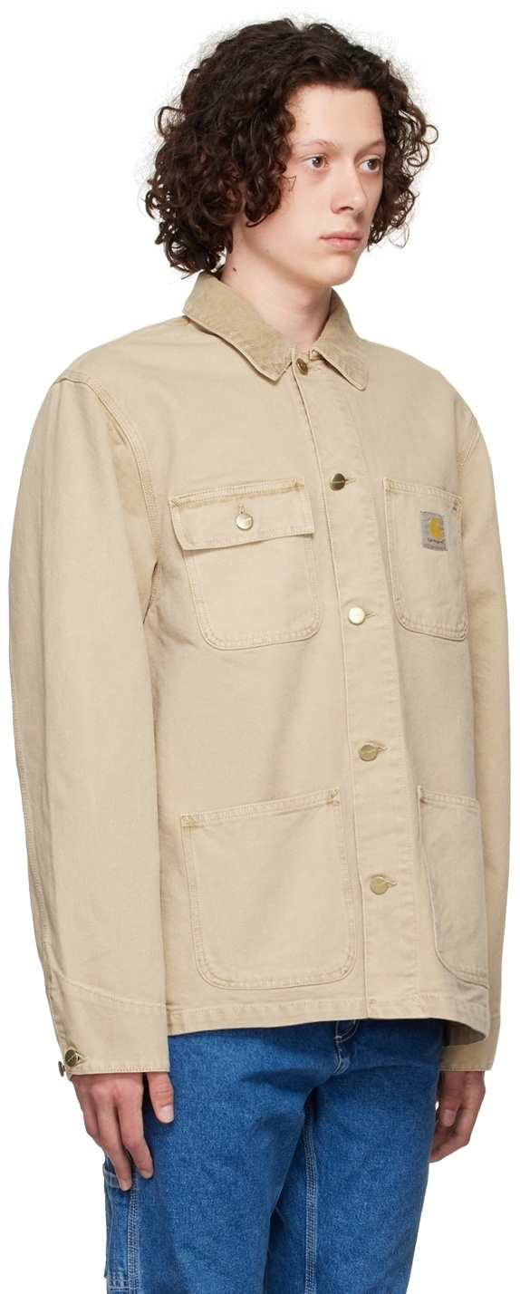 Carhartt wip michigan chore coat in oats clearance rigid