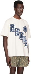 Rhude Off-White Collegiate Crest T-Shirt