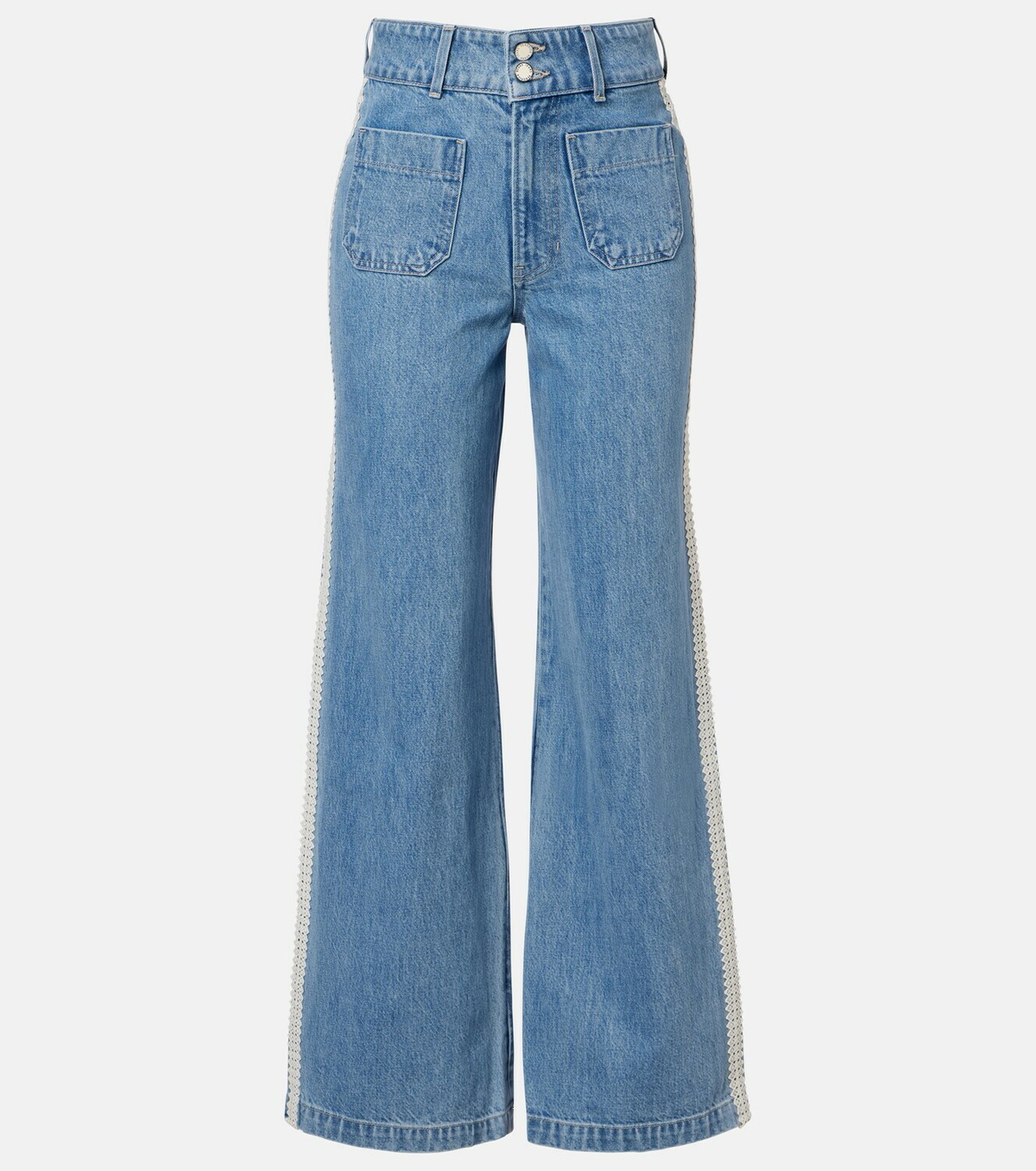 Veronica Beard Taylor high-rise wide-leg jeans