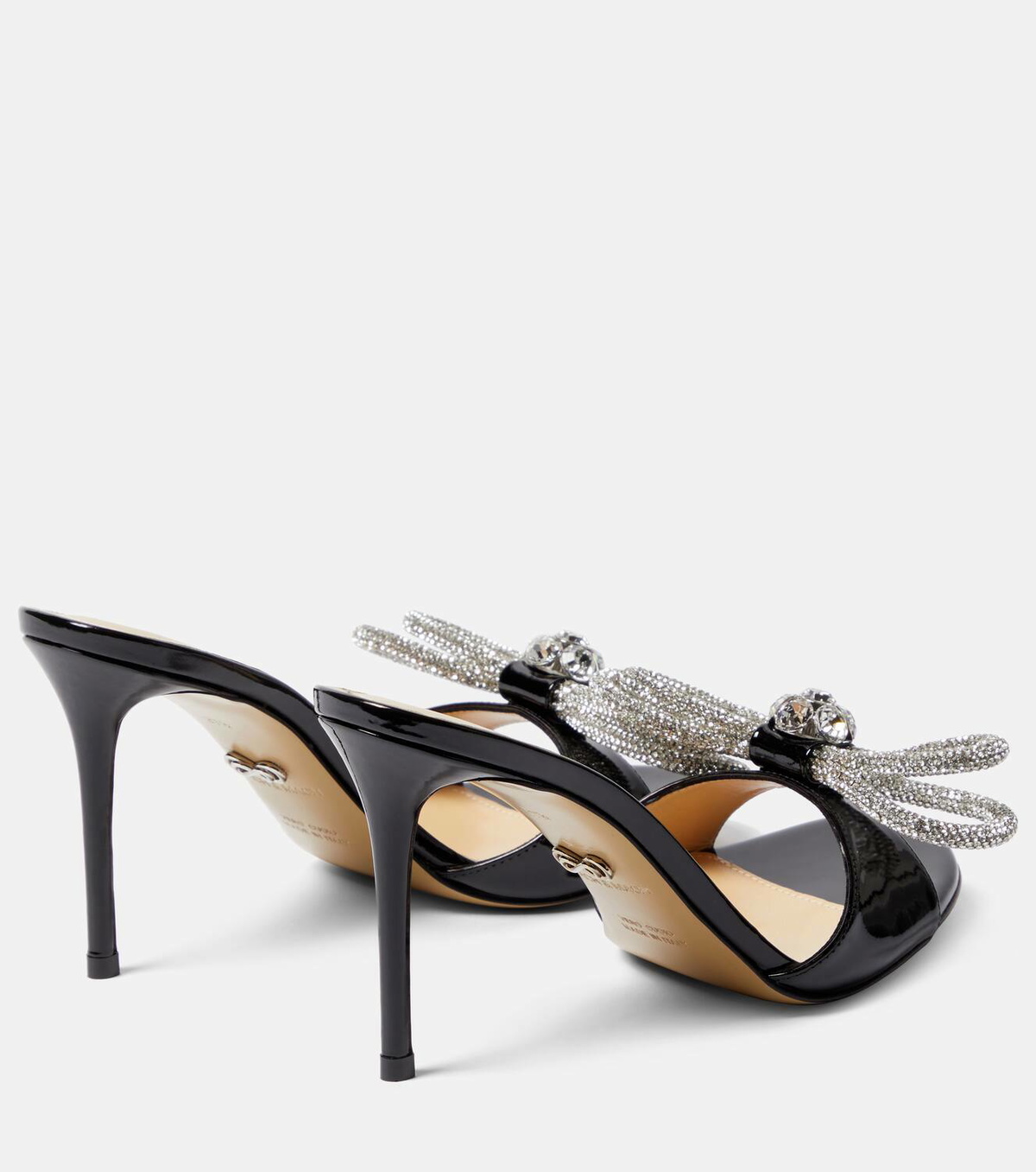 Mach And Mach Double Bow Patent Leather Mules Mach And Mach