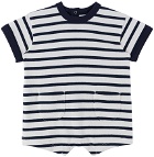 Petit Bateau Baby Navy & White Striped Romper