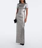 Roland Mouret Embellished lamé jacquard gown