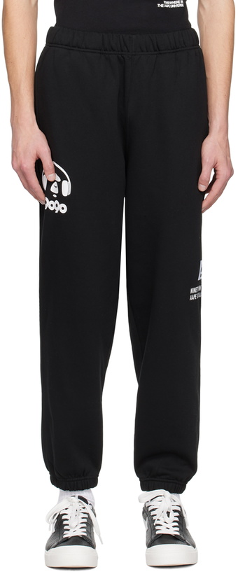 Photo: AAPE by A Bathing Ape Black Printed Lounge Pants