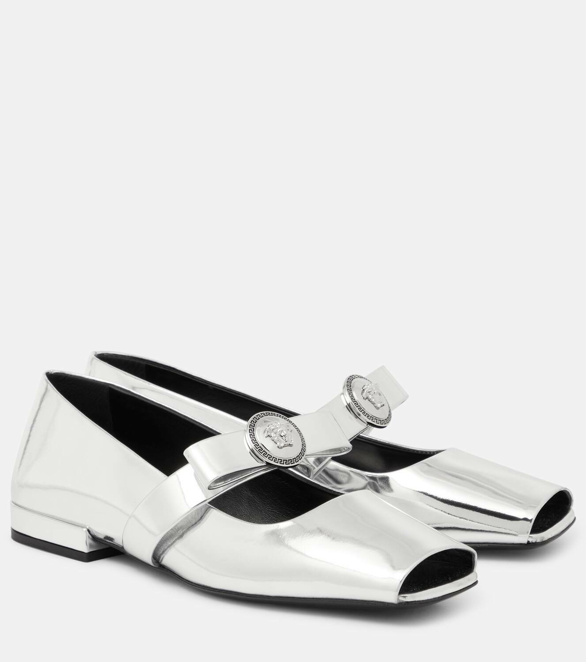 Versace Mirrored leather ballet flats Versace