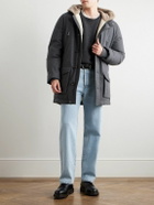 Brunello Cucinelli - Wool-Blend Padded Down Hooded Parka - Gray