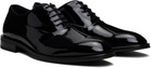 BOSS Black Oxford Patent Faux-Leather Derbys