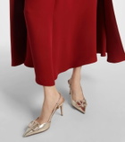 Valentino Garavani VLogo Signature metallic leather slingback pumps