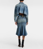 McQueen Denim midi skirt