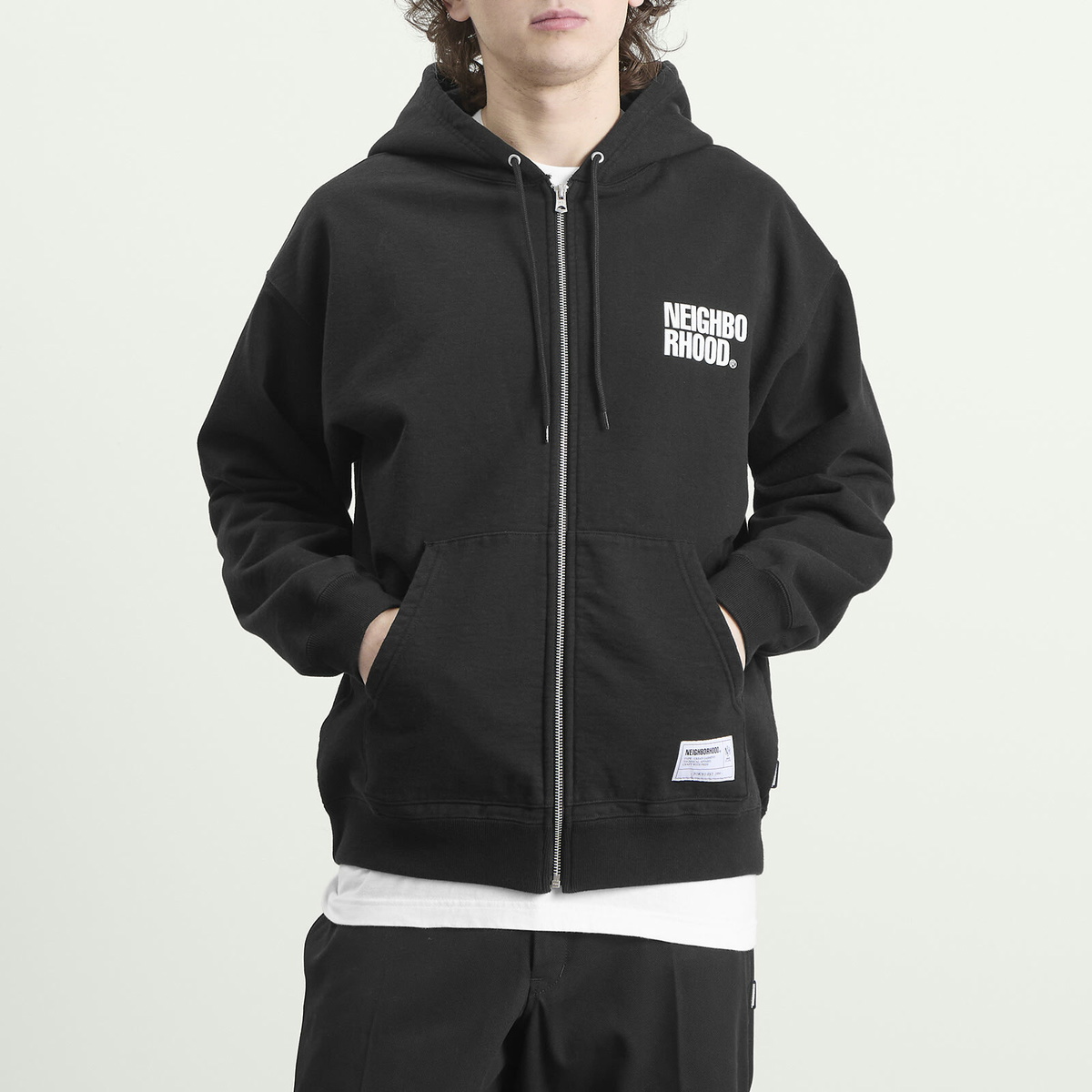 Neighborhood Men's Classic Logo Zip Hoodie in Black