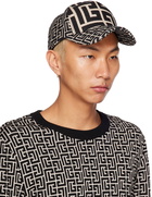 Balmain Off-White & Black Monogram Cap