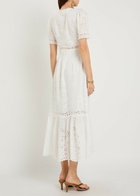 Loveshackfancy Tarragon Embroidered Cotton Midi Dress White