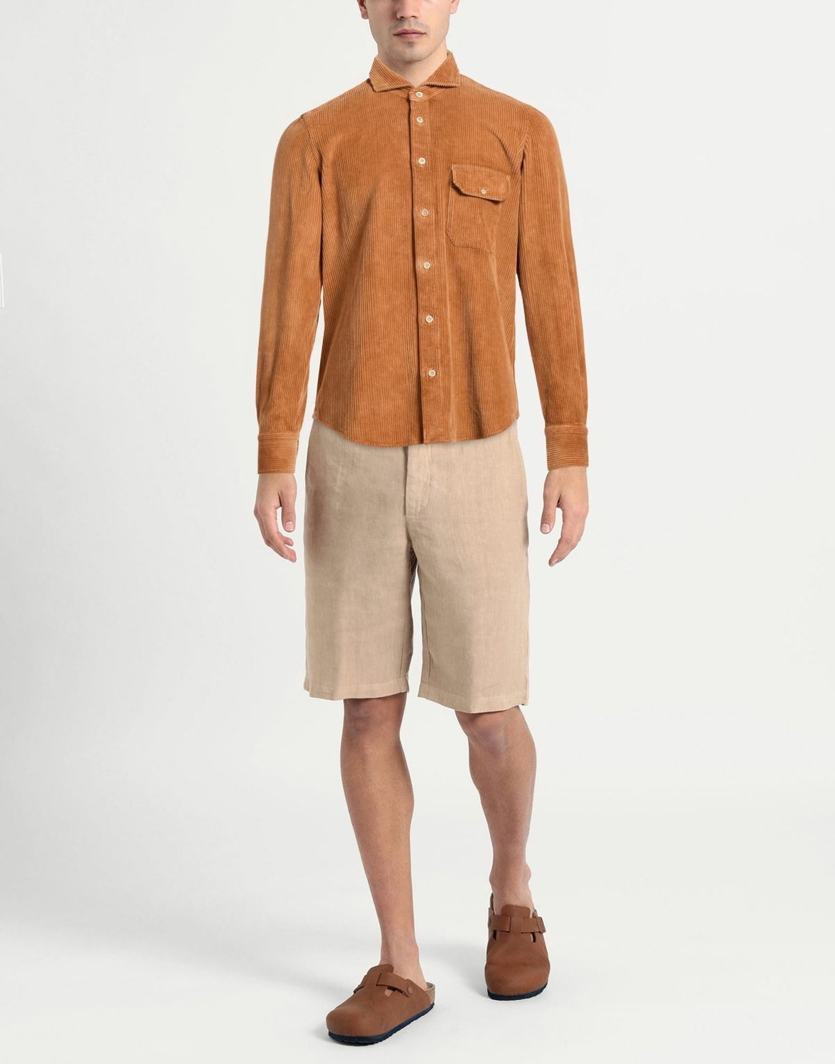 Finamore 1925 Mens Shirt in Mandarin