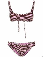 THE ATTICO Zebra Printed Bikini