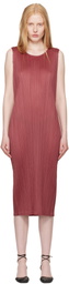 PLEATS PLEASE ISSEY MIYAKE Burgundy Monthly Colors May Maxi Dress