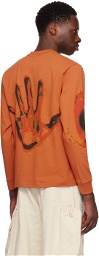 Gentle Fullness Orange Hand Long Sleeve T-Shirt