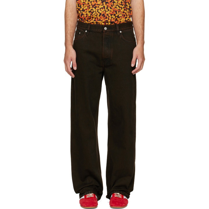 Photo: Dries Van Noten Brown Loose Fit Jeans