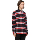 Hugo Red and Black Check Ermann Shirt