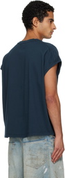 Rhude Navy Classique Cutoff Sleeve T-shirt