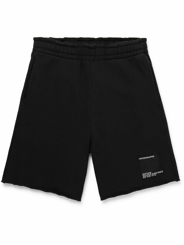 Photo: HAYDENSHAPES - Volume Straight-Leg Logo-Detailed Cotton-Jersey Shorts - Black