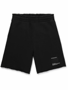 HAYDENSHAPES - Volume Straight-Leg Logo-Detailed Cotton-Jersey Shorts - Black