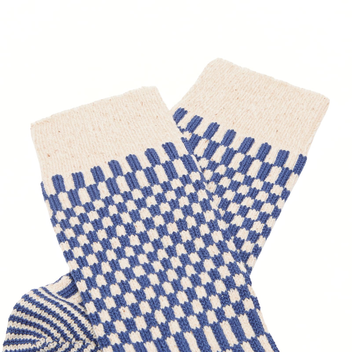 RoToTo Checkerboard Pattern Sock in Blue