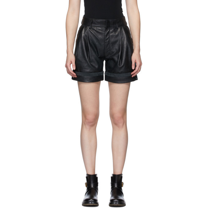 Photo: Chloe Black Textured Leather Shorts