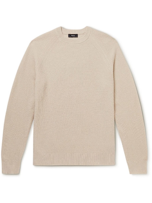 Photo: Theory - Toby Waffle-Knit Cashmere Sweater - Neutrals